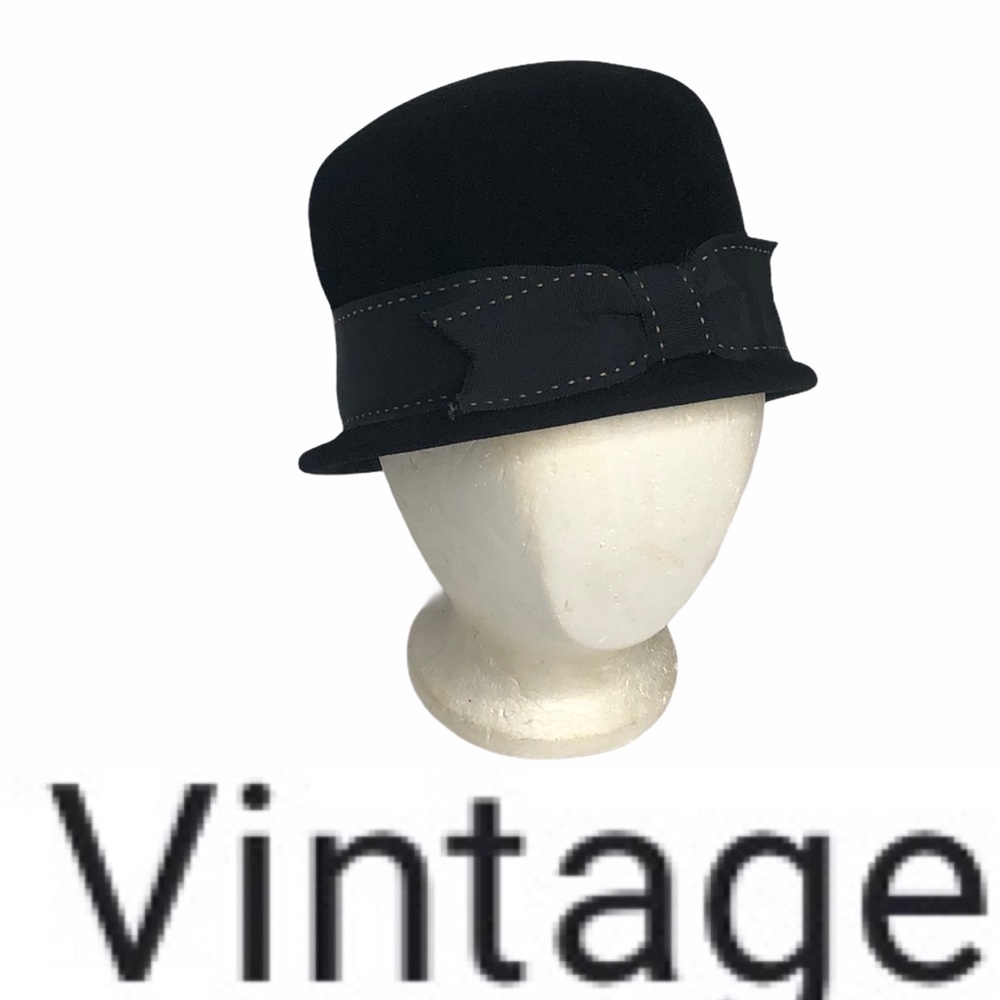 Vintage Peachbloom Velour Black Velvet Hat - Picture 2 of 12
